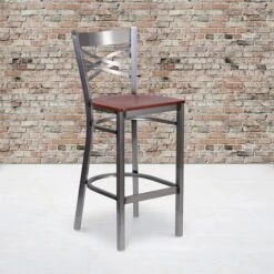 Flash Furniture Traditional Wood Restaurant Barstool With Back, Cherry (XU6F8BCLBARCHYW)
