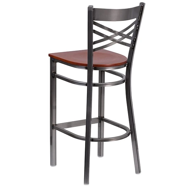 Flash Furniture Traditional Wood Restaurant Barstool With Back, Cherry (XU6F8BCLBARCHYW) - Image 3
