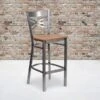 Flash Furniture Traditional Wood Restaurant Barstool With Back, Natural, 2-Pieces (2XU6F8BCLBNATW)