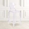 Ghost Counter Stool In Transparent Crystal With Tear Back (OWTEARBACK24)