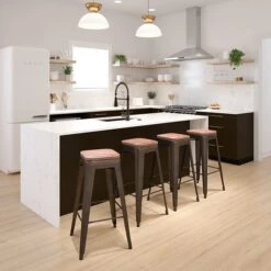 Flash Furniture Metal 30" High Indoor Bar Stool, Gun Metal Gray, 4-Pieces (4ET31320W30GNR)