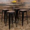 Flash Furniture Metal 30" High Indoor Bar Stool, Black, 4-Pieces (4ET31320W30BKR)