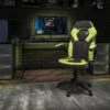 Flash Furniture X10 Ergonomic LeatherSoft Swivel Gaming Chair, Neon Green/Black (CH00095GN)