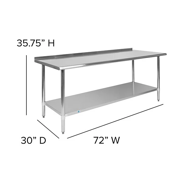 Flash Furniture Prep Table, 72"W X 30"D (NHWT3072BSP) - Image 5