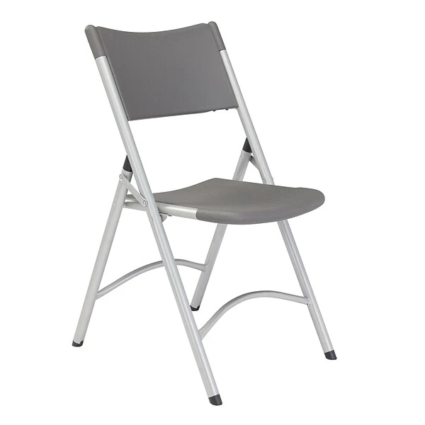 NPS 600 Series Heavy Duty Plastic Folding Chair, Charcoal Slate, 4 Pack (620/4)