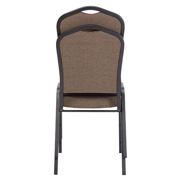 National Public Seating 9300 Series Deluxe Fabric Upholstered Stack Chair, Natural Taupe/Black Sandtex, 2 Pack (9378-BT/2) - Image 4