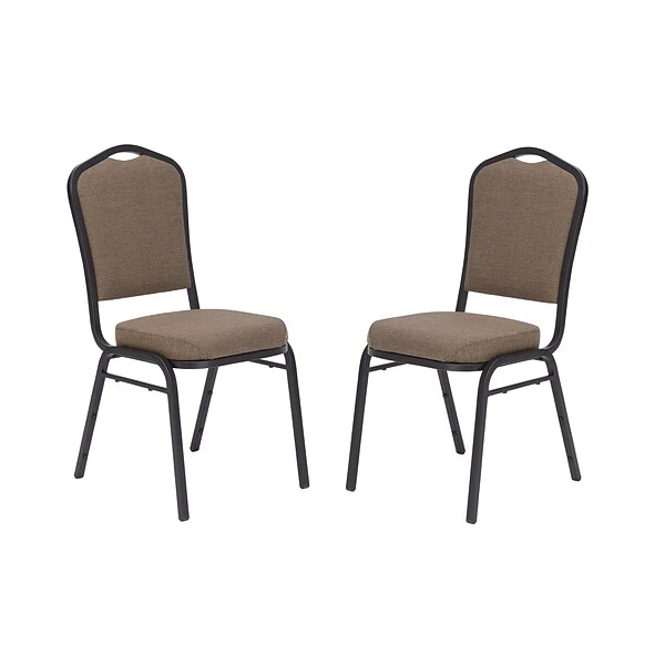 National Public Seating 9300 Series Deluxe Fabric Upholstered Stack Chair, Natural Taupe/Black Sandtex, 2 Pack (9378-BT/2) - Image 5