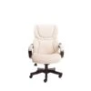 Serta Big And Tall Bonded Leather Executive Office Chair With Upgraded Wood Accents, Inspired Ivory (CHR200059)