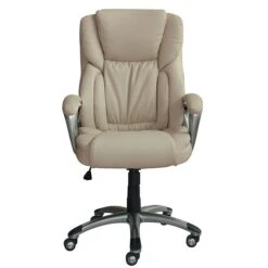 Serta Works Bonded Leather Executive Office Chair, American Beige (CH200112)