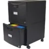 Storex 2-Drawer Mobile File Cabinet With Lock Legal/Letter, 14.125"L X 31.75"W X 10.625"H, Black (STX61312U01C)