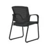 Union & Scale™ Workplace2.0™ 500 Series Vinyl And Mesh Guest Chair, Carbon, Integrated Lumbar, Fixed Arms (53290)