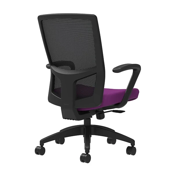 Union & Scale Workplace2.0™ Fabric Task Chair, Amethyst, Integrated Lumbar, Fixed Arms, Synchro-Tilt With Seat Slide (53624)