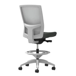 Union & Scale Workplace2.0™ Fabric Stool, Iron Ore, Integrated Lumbar, Armless, Synchro-Tilt, Partial Assembly Required