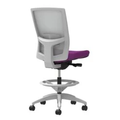 Union & Scale Workplace2.0™ Fabric Stool, Amethyst, Adjustable Lumbar, Armless, Synchro-Tilt Seat Control (53806)