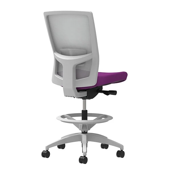 Union & Scale Workplace2.0™ Fabric Stool, Amethyst, Adjustable Lumbar, Armless, Synchro-Tilt Seat Control (53806)