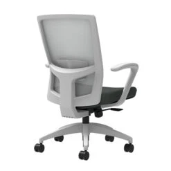 Union & Scale Workplace2.0™ Fabric Task Chair, Iron Ore, Adjustable Lumbar, Fixed Arms, Synchro-Tilt With Seat Slide (53527)