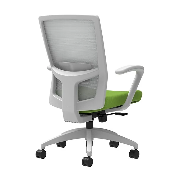 Union & Scale Workplace2.0™ Fabric Task Chair, Pear, Adjustable Lumbar, Fixed Arms, Synchro-Tilt W/ Seat Slide Control (53523)