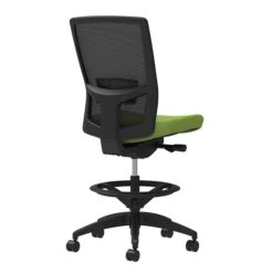 Union & Scale Workplace2.0™ Fabric Stool, Pear, Adjustable Lumbar, Armless, Synchro-Tilt Seat Control (53878)