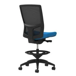 Union & Scale Workplace2.0™ Fabric Stool, Cobalt, Integrated Lumbar, Armless, Synchro-Tilt, Partial Assembly Required