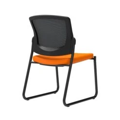 Union & Scale Workplace2.0™ Fabric Guest Chair, Apricot, Integrated Lumbar, Armless, Stationary Seat Control (53733)