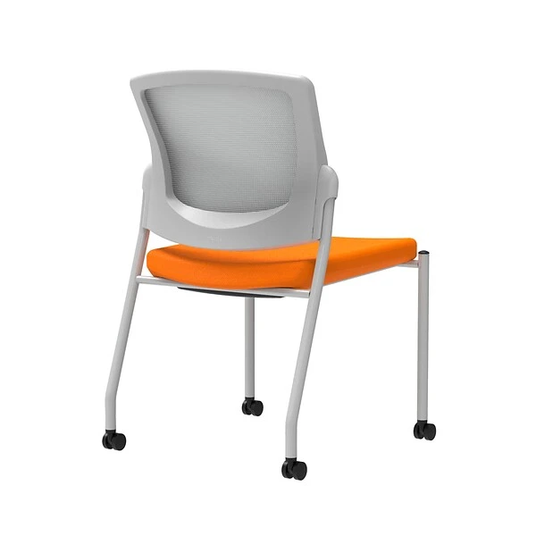Union & Scale Workplace2.0™ Fabric Guest Chair, Apricot, Integrated Lumbar, Armless, Stationary Seat Control (53692)