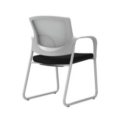 Union & Scale Workplace2.0™ Fabric Guest Chair, Black, Integrated Lumbar, Fixed Arms, Stationary Seat Control (53748)