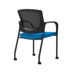 Union & Scale Workplace2.0™ Fabric Guest Chair, Cobalt, Integrated Lumbar, Fixed Arms, Stationary Seat Control (53705)