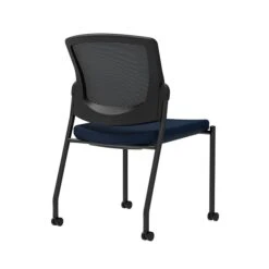 Union & Scale Workplace2.0™ Fabric Guest Chair, Navy, Integrated Lumbar, Armless, Stationary, Fully Assembled (53719)