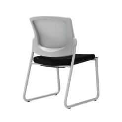 Union & Scale Workplace2.0™ Fabric Guest Chair, Black, Integrated Lumbar, Armless, Stationary Seat Control (53759)