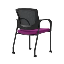 Union & Scale Workplace2.0™ Fabric Guest Chair, Amethyst, Integrated Lumbar, Fixed Arms, Stationary Seat Control (53702)