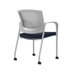 Union & Scale Workplace2.0™ Fabric Guest Chair, Navy, Integrated Lumbar, Fixed Arms, Stationary, Fully Assembled