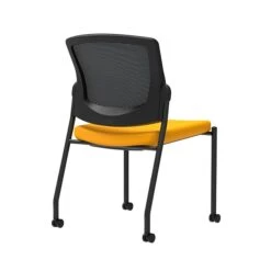 Union & Scale Workplace2.0™ Fabric Guest Chair, Goldenrod, Integrated Lumbar, Armless, Stationary, Fully Assembled (53714)