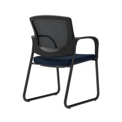 Union & Scale Workplace2.0™ Fabric Guest Chair, Navy, Integrated Lumbar, Fixed Arms, Stationary Seat Control (53730)