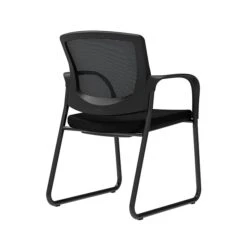 Union & Scale™ Workplace2.0™ Fabric Guest Chair, Black, Integrated Lumbar, Fixed Arms, Stationary Seat Control (53727)