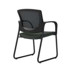 Union & Scale™ Workplace2.0™ Fabric Guest Chair, Iron Ore, Integrated Lumbar, Fixed Arms, Stationary Seat Control (53728)