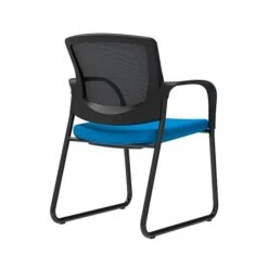 Union & Scale Workplace2.0™ Fabric Guest Chair, Cobalt, Integrated Lumbar, Fixed Arms, Stationary Seat Control (53724)