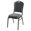 NPS 9300 Series Deluxe Fabric Upholstered Stack Chair, Natural Graystone/Black Sandtex (9362-BT)