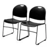 NPS Commercialine 850 Series Ultra Compact Stack Chair, Black (850-CL)