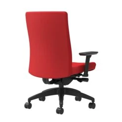 Union & Scale Workplace2.0™ Task Chair Upholstered 2D, Adjustable Arms, Ruby Fabric, Synchro Tilt Seat Slide (54180)