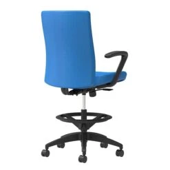 Union & Scale Workplace2.0™ Stool Upholstered, Fixed Arms, Cobalt Fabric, Limited Synchro Tilt (54217)