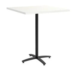 Union & Scale™ Workplace2.0™ Multipurpose 36" Square Silver Mesh Laminate Bistro Height Black Base Table (54835)