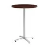 Union & Scale Workplace2.0™ Multipurpose 30" Round Mahogany Laminate Bistro Height Silver Base Table (54816)