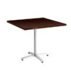 Union & Scale Workplace2.0™ Multipurpose 36" Square Mahogany Laminate Seated Height Silver Base Table (54826)