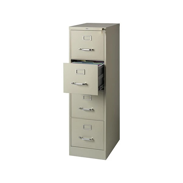 Quill Brand® 4-Drawer Vertical File Cabinet, Locking, Letter, Putty/Beige, 22"D (22336D)