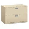HON Brigade 600 Series Lateral File, 2 Drawers, Aluminum Pull, 42"W, Putty Finish,
