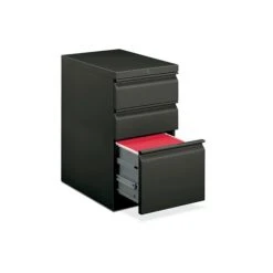 HON Brigade 800 Series 3-Drawer Vertical File Cabinet, Mobile/Pedestal, Charcoal, Letter (H33723R.L.S)