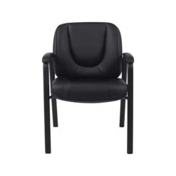 Global Offices To Go Faux Leather Guest Chair, Black (OTG3915B)