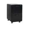 Poppin Stow 2-Drawer Vertical File Cabinet, Mobile/Pedestal, Black, Letter/Legal, 20"D (103107)