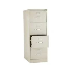 HON 310 Series 4-Drawer Vertical File Cabinet, Locking, Legal, Putty/Beige, 26.5"D (H314C.P.L)