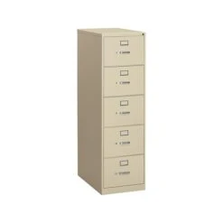 HON 310 Series 5-Drawer Vertical File Cabinet, Locking, Legal, Putty/Beige, 26.5"D (H315C.P.L)